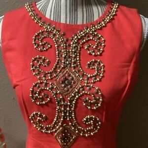 ELLEN TRACY Sequins RED DRESS